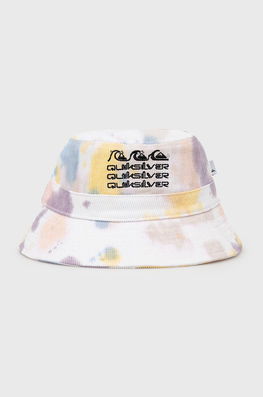 Quiksilver Palarie Din Bumbac Culoarea Alb, Bumbac Dama Multicolor, Model Imprimeu