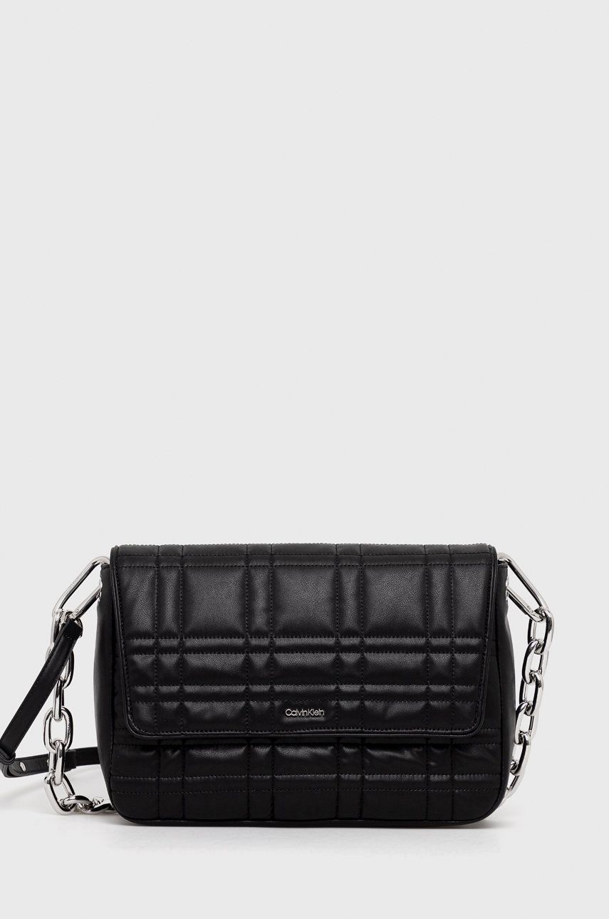 Calvin Klein Poseta Culoarea Negru Dama, Imitatie De Piele
