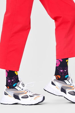 Happy Socks Sosete Femei, Culoarea Negru Dama, Sosete Lungi