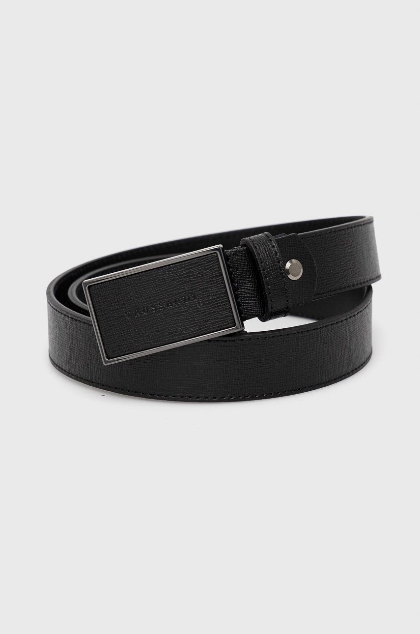 Trussardi Curea De Piele Barbati, Culoarea Negru Bărbaţi