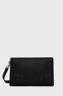 Calvin Klein Poseta Culoarea Negru Dama, Imitatie De Piele