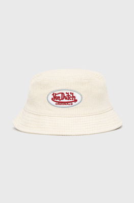 Von Dutch Palarie Din Bumbac Culoarea Bej, Bumbac Dama, Model Imprimeu