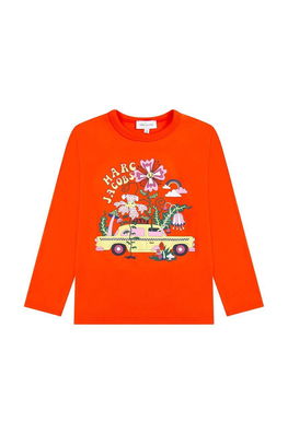 Marc Jacobs Longsleeve Din Bumbac Pentru Copii Culoarea Rosu, Model Print
