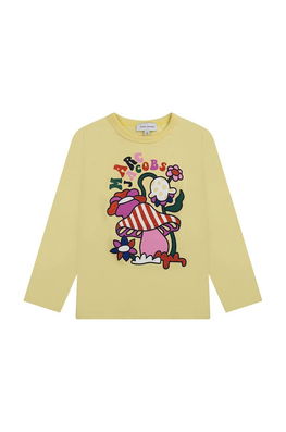 Marc Jacobs Longsleeve Din Bumbac Pentru Copii Culoarea Galben, Model Print