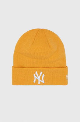 New Era Caciula Culoarea Galben, Din Tricot Gros Bărbaţi, Model Imprimeu