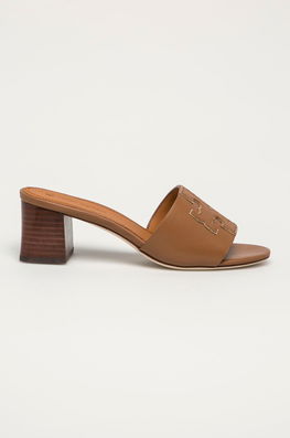 Slapi De Piele Tory Burch Dama Maro, Toc Gros