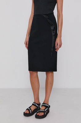 Emporio Armani Fusta Culoarea Negru, Midi, Creion Dama, Tricotaj, Office