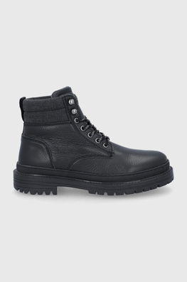 Jack & Jones Pantofi Bărbați, Culoarea Negru Bărbaţi, Piele, Casual
