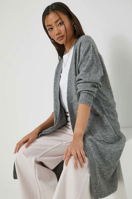 Vila Cardigan Din Amestec De Lana Femei, Culoarea Gri, Light Dama, Cu Un Amestec De Lana, Model Melanj
