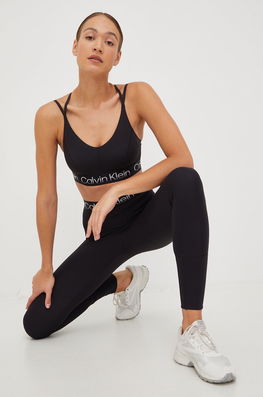 Calvin Klein Performance Sutien Sport Active Icon Culoarea Negru Dama, Model Print