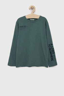 Tom Tailor Longsleeve Din Bumbac Pentru Copii Culoarea Verde, Neted