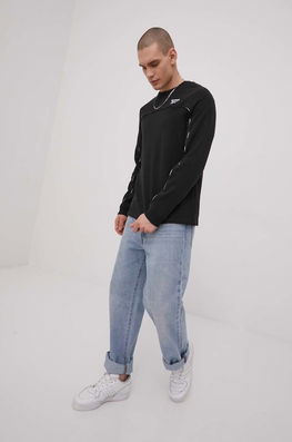 Reebok Bluza Barbati, Culoarea Negru, Neted Bărbaţi, Bumbac