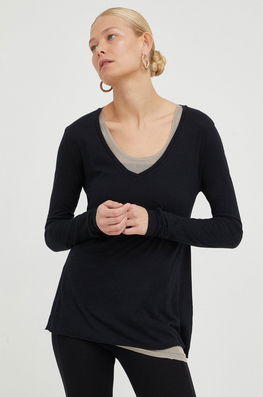 American Vintage Longsleeve Femei, Culoarea Negru Dama