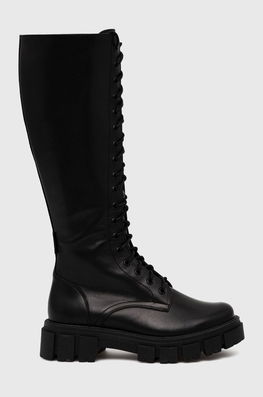 Wojas Ghete De Piele Femei, Culoarea Negru, Cu Platforma Dama