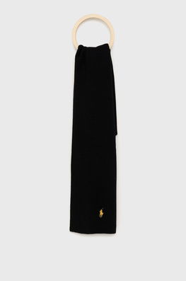 Polo Ralph Lauren Esarfa De Lana Culoarea Negru, Neted Bărbaţi