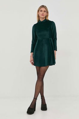 MAX&Co. Rochie Culoarea Verde, Mini, Evazati Dama, Panza, Cocktail