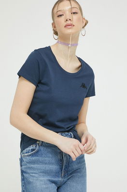 Kappa Tricou Din Bumbac Culoarea Albastru Marin Dama Bleumarin, Model Imprimeu