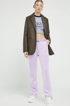 Von Dutch Longsleeve Femei, Culoarea Violet Dama, Cu Elastan, Model Print