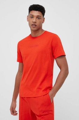 Calvin Klein Performance Tricou Barbati, Culoarea Portocaliu, Melanj Bărbaţi Rosu