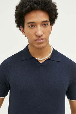 Only & Sons Tricou Polo Barbati, Culoarea Albastru Marin, Neted Bărbaţi Bleumarin