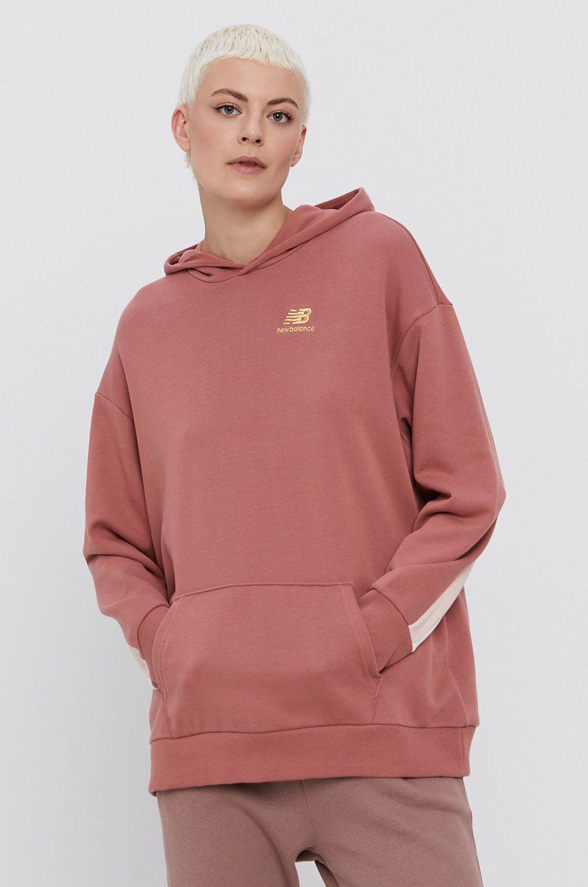 New Balance Hanorac De Bumbac WT13501WDH Femei Culoarea Roz Cu