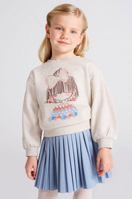Mayoral Bluza Copii Culoarea Bej, Cu Imprimeu, Cu Elastan, Model Print