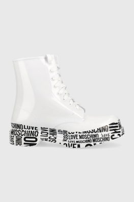 Love Moschino Bocanci Femei, Culoarea Alb, Cu Platforma Dama, Sintetic