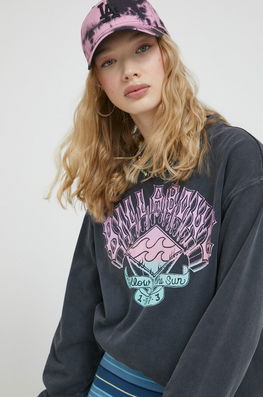 Billabong Bluza Femei, Culoarea Gri, Cu Imprimeu Dama, Model Print