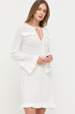 Twinset Rochie Culoarea Bej, Mini, Oversize Dama, Tricotaj, Casual
