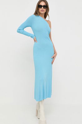 Ivy Oak Rochie Midi, Evazati Dama Albastru, Tricotaj, Casual