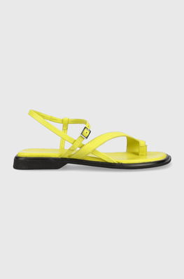 Vagabond Sandale De Piele Izzy Femei, Culoarea Verde, 5513.001.54 Dama, Toc Plat