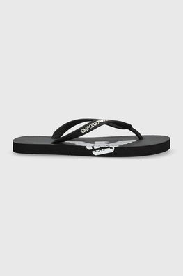 Emporio Armani Underwear Slapi XVQS06 XN746 00002 Culoarea Negru Bărbaţi, Sintetic, Toc Plat