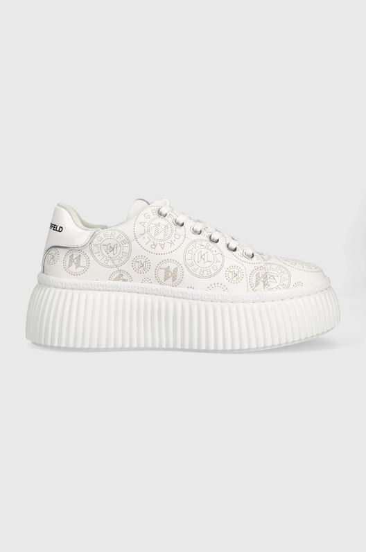 Karl Lagerfeld Sneakers Din Piele KREEPER LO Culoarea Alb, KL42315 Dama