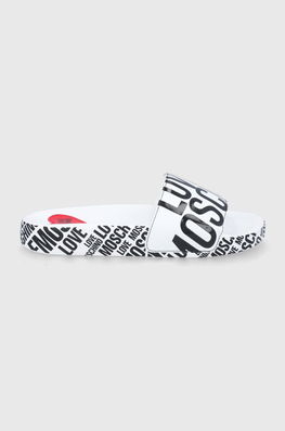 Love Moschino Papuci Femei, Culoarea Alb Dama, Sintetic, Toc Plat
