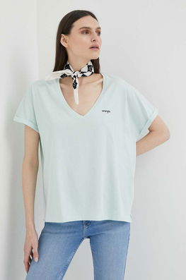 Wrangler Tricou Din Bumbac Culoarea Verde Dama
