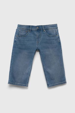 Pepe Jeans Pantaloni Scurti Din Denim Pentru Copii PJL BJ Denim Talie Reglabila Albastru, Casual