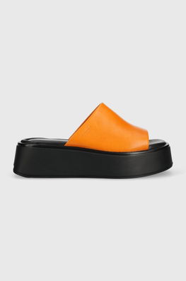Vagabond Slapi De Piele COURTNEY Femei, Culoarea Portocaliu, Cu Platforma, 5334.601.44 Dama