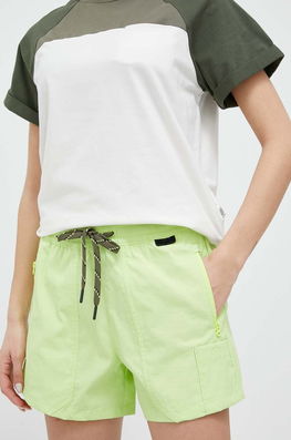 Wrangler Pantaloni Scurti ATG Femei, Culoarea Verde, Neted, High Waist Dama, Panza
