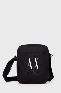 Armani Exchange Borseta Culoarea Negru Bărbaţi, Textil, Model Print