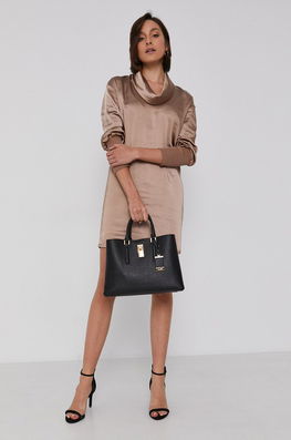 Sisley Rochie Culoarea Galben, Mini, Oversize Dama Bej, Panza, Casual