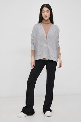 Only Pantaloni Femei, Culoarea Negru, Evazata, High Waist Dama, Tricotaj
