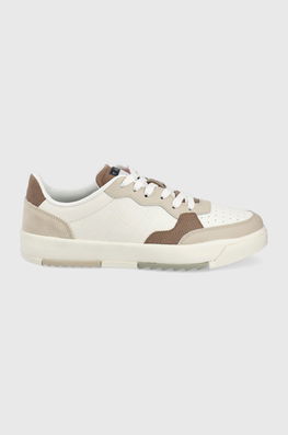 Tommy Jeans Pantofi Culoarea Bej Bărbaţi, Imitatie De Piele