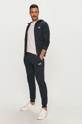 EA7 Emporio Armani Trening Din Bumbac Barbati, Culoarea Albastru Marin Bărbaţi Bleumarin
