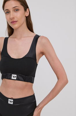 Diesel Sutien Culoarea Negru, Material Neted Dama, Tricotaj