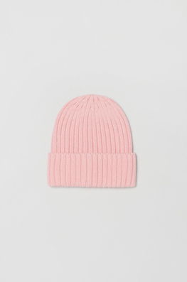 OVS Caciula Din Lana Pentru Copii Culoarea Roz, Din Tricot Gros, Cu Un Amestec De Lana