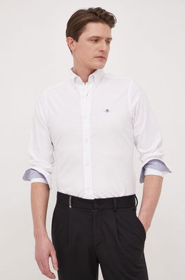 Down, Slim Gant Bărbaţi Alb, Bumbac, Elegant