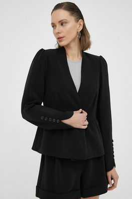 Bruuns Bazaar Sacou Culoarea Negru, Un Singur Rand De Nasturi, Neted Dama, Panza