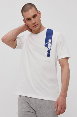 Diadora Tricou Din Bumbac Culoarea Alb, Cu Imprimeu Bărbaţi, Model Print