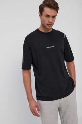 Peak Performance Tricou Din Bumbac Culoarea Negru, Material Neted Bărbaţi