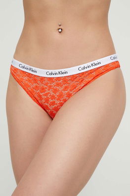 Calvin Klein Underwear Chiloti Culoarea Portocaliu Dama, Dantela, Model Model Fin
